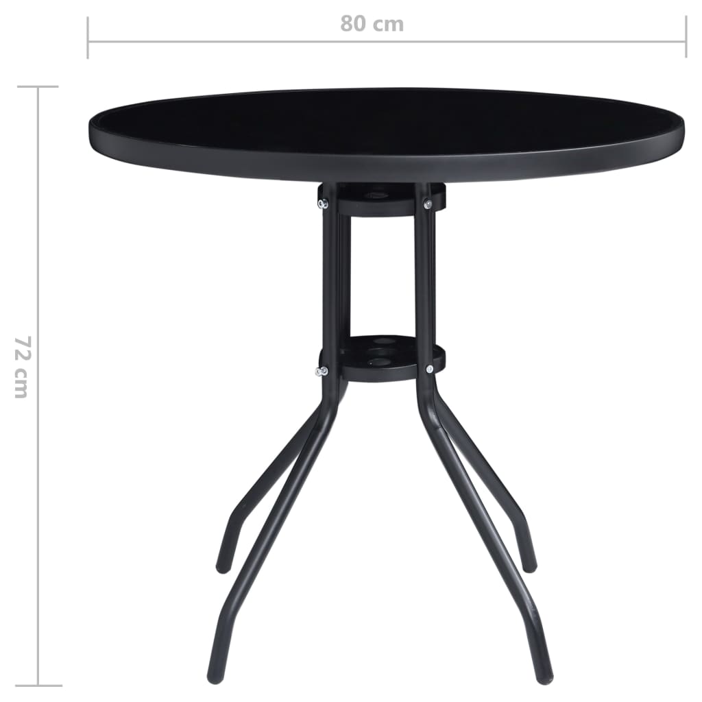 vidaXL 5-tlg. Bistro-Set Schwarz und Anthrazit