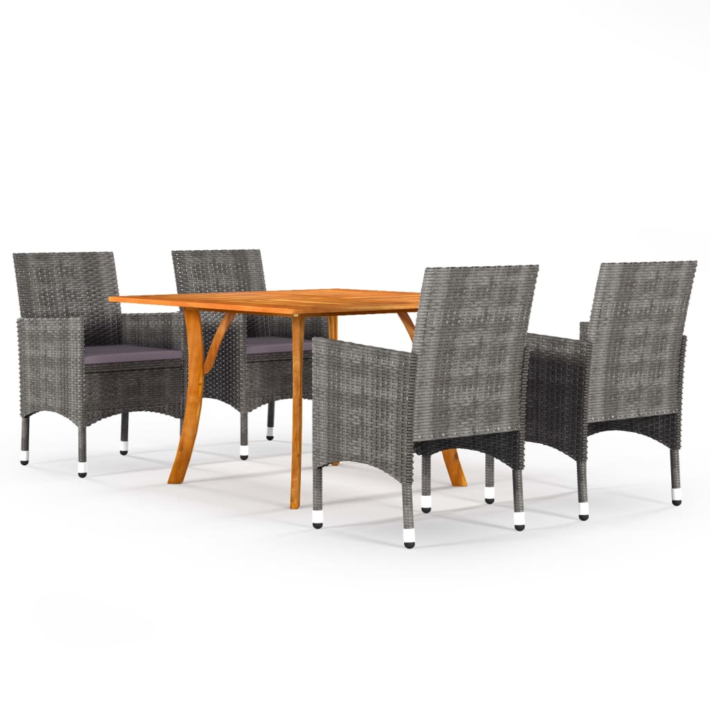 vidaXL 5-tlg. Garten-Essgruppe Grau
