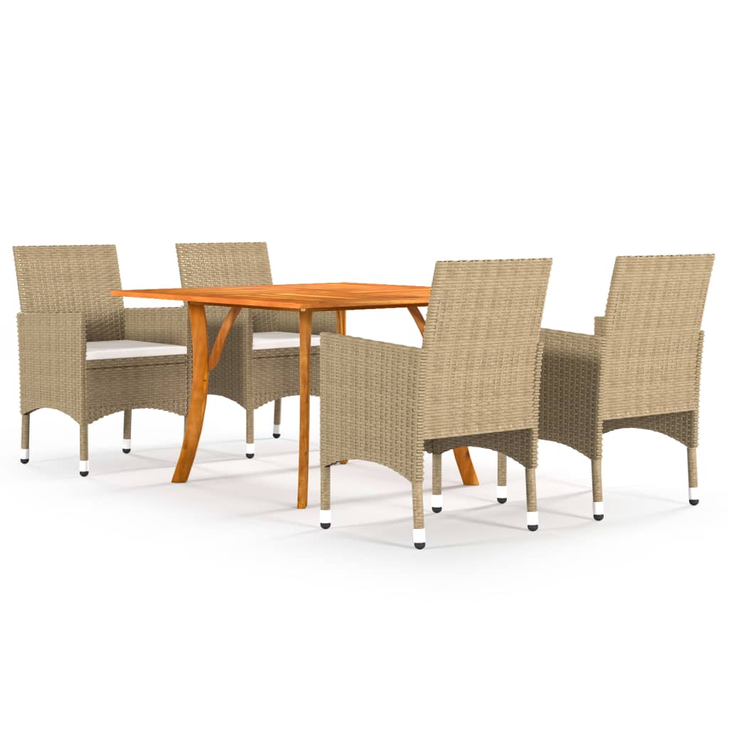 vidaXL 5-tlg. Garten-Essgruppe Beige
