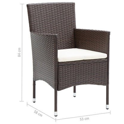 vidaXL Ensemble de salle à manger de jardin 5 pcs marron