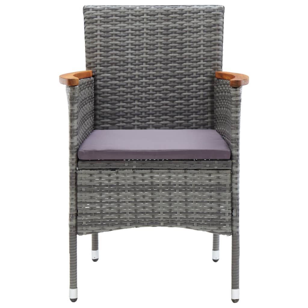 vidaXL 5-tlg. Garten-Essgruppe Grau