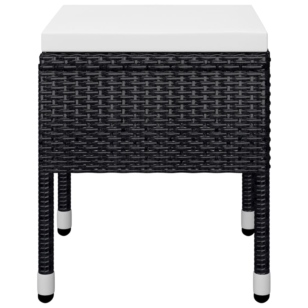 vidaXL Ensemble repas de jardin 5 pcs noir