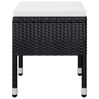 vidaXL Ensemble repas de jardin 5 pcs noir