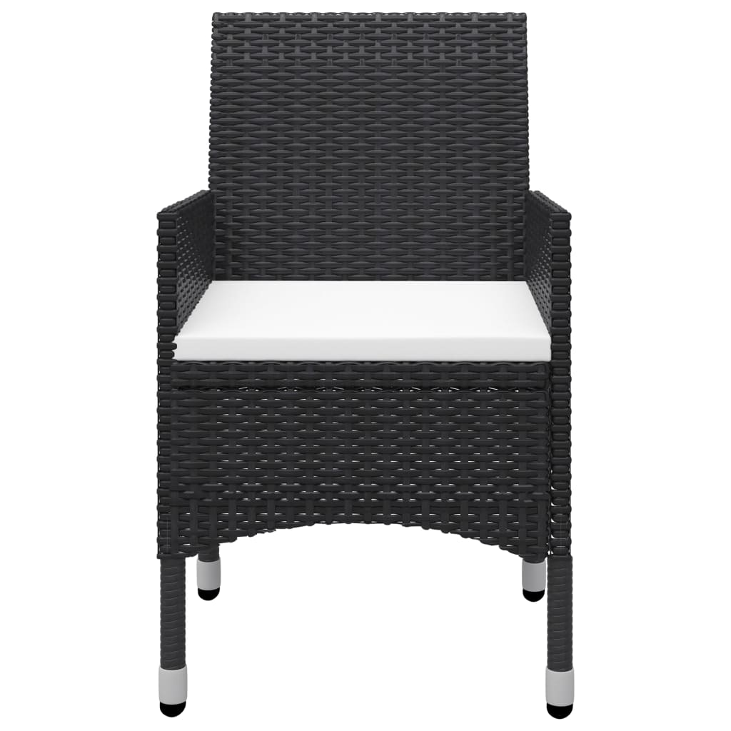 vidaXL Ensemble repas de jardin 5 pcs noir