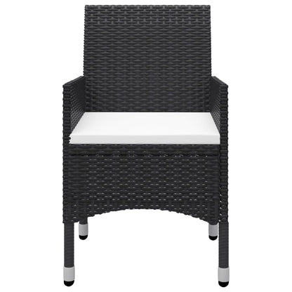 vidaXL Ensemble repas de jardin 5 pcs noir