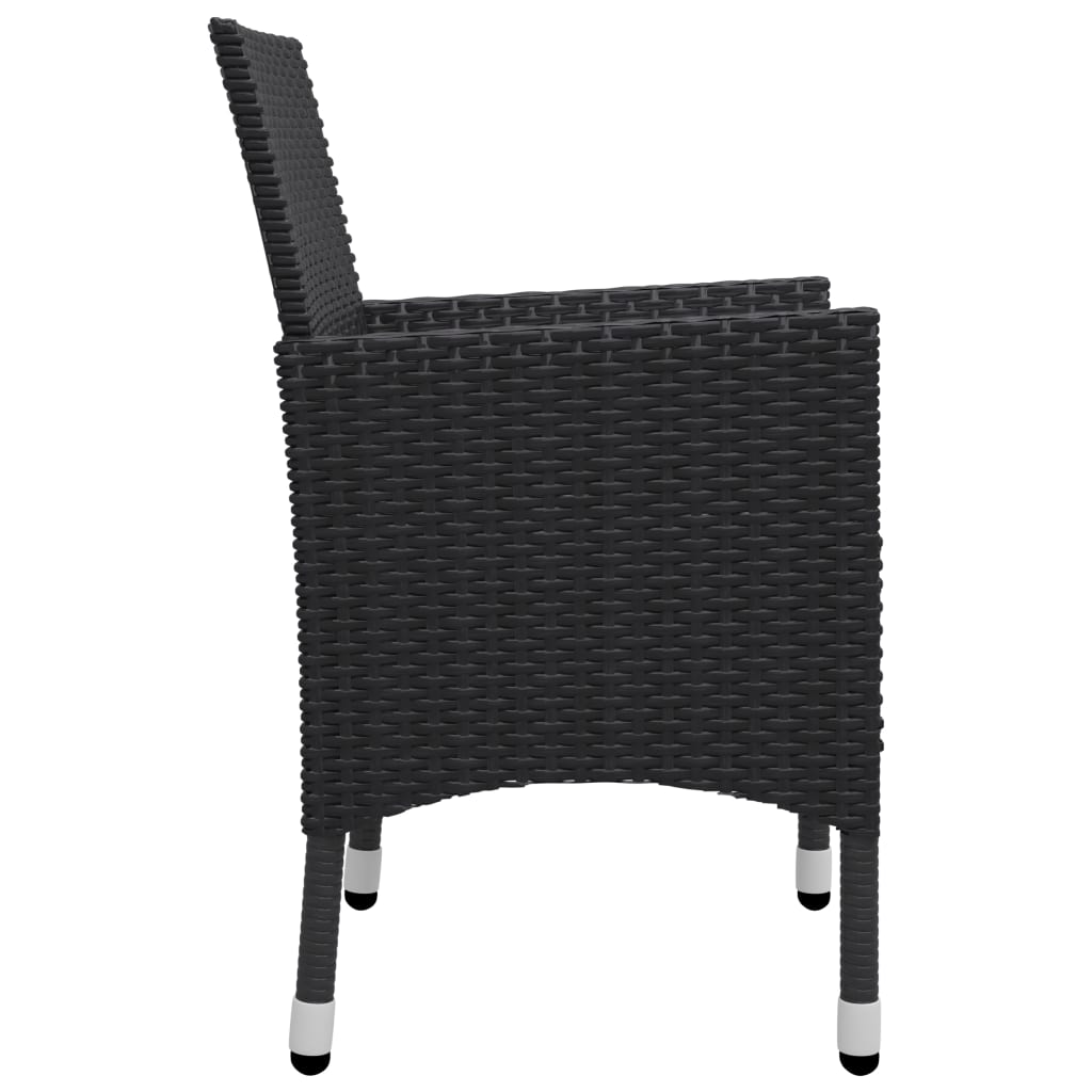 vidaXL Ensemble repas de jardin 5 pcs noir