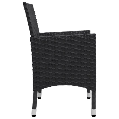 vidaXL Ensemble repas de jardin 5 pcs noir