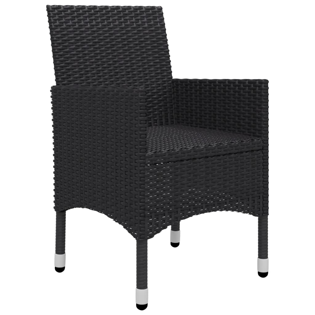 vidaXL Ensemble repas de jardin 5 pcs noir