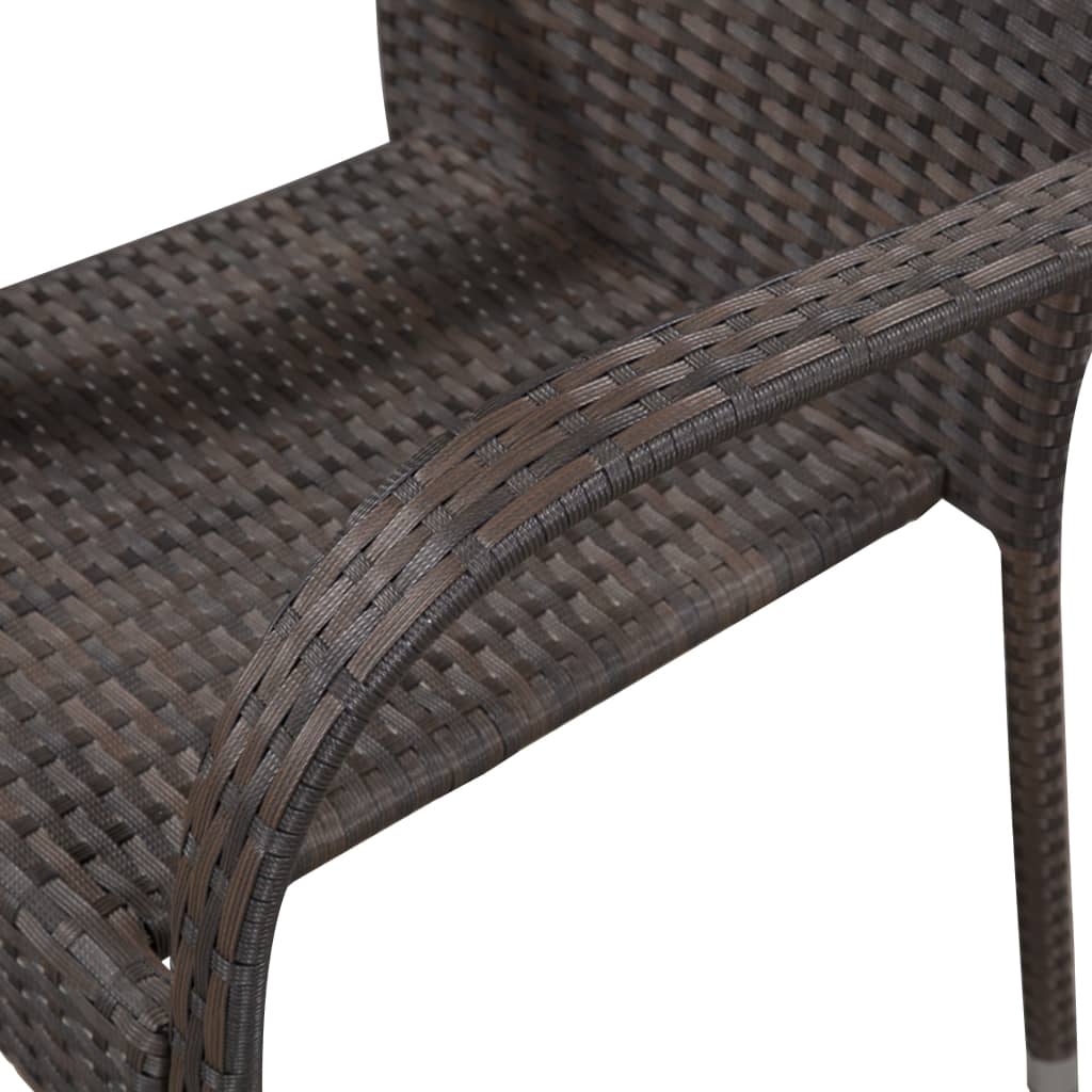 vidaXL Ensemble de salle à manger de jardin 5 pcs marron