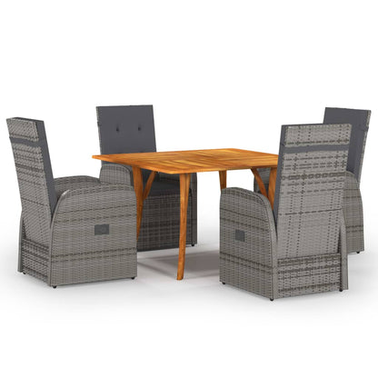 vidaXL Salle à manger de jardin 5 pcs Gris