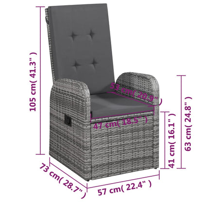 vidaXL Salle à manger de jardin 5 pcs Gris