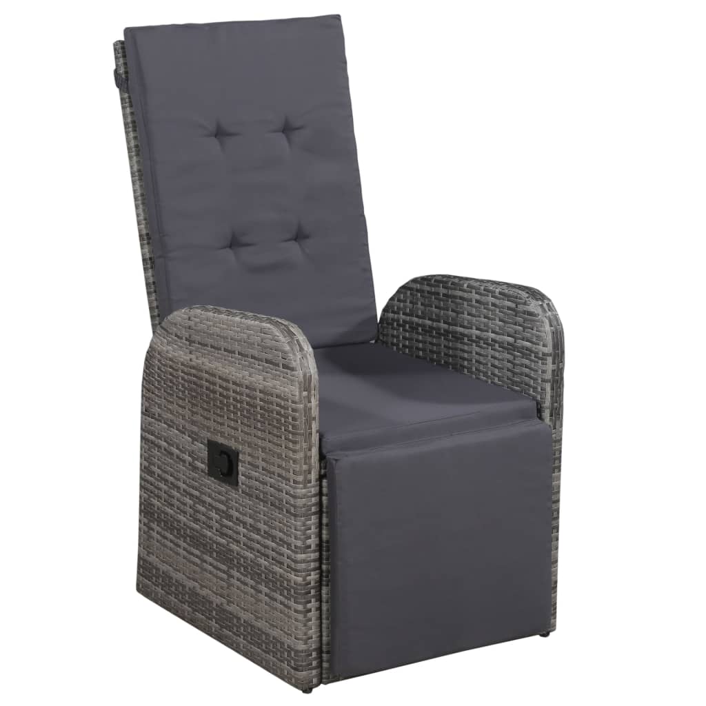 vidaXL Salle à manger de jardin 5 pcs Gris