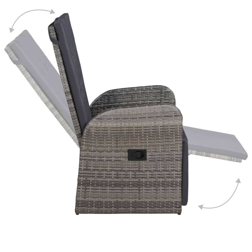 vidaXL Salle à manger de jardin 5 pcs Gris