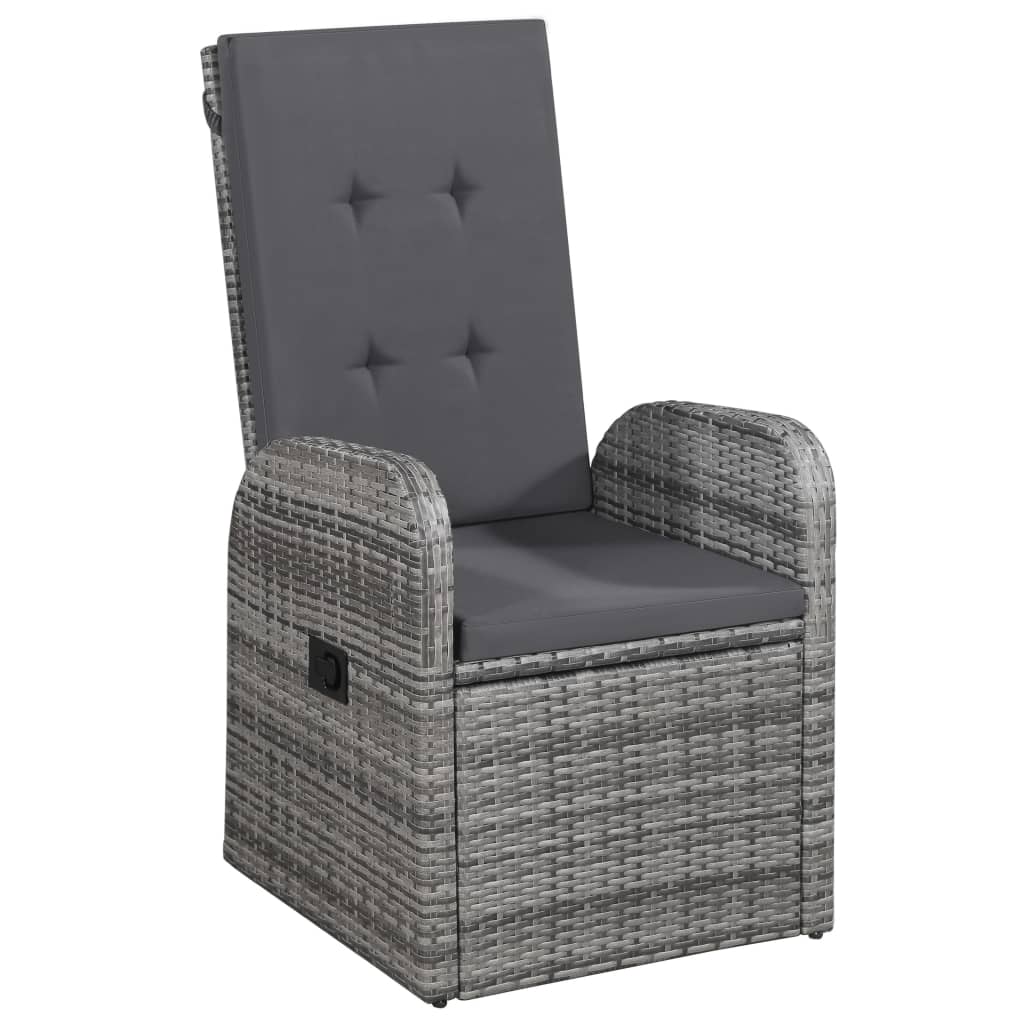 vidaXL Salle à manger de jardin 5 pcs Gris