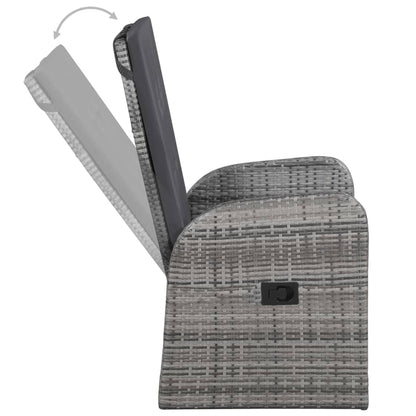 vidaXL Salle à manger de jardin 5 pcs Gris