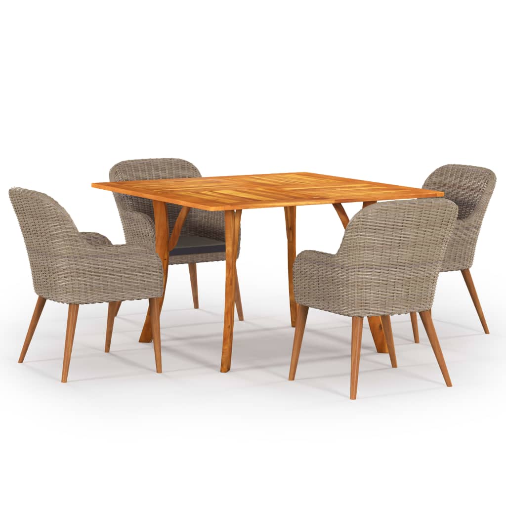 vidaXL Ensemble de salle à manger de jardin 5 pcs marron