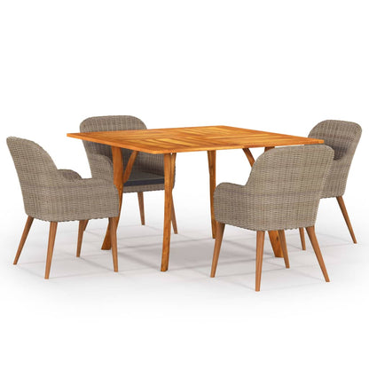 vidaXL Ensemble de salle à manger de jardin 5 pcs marron