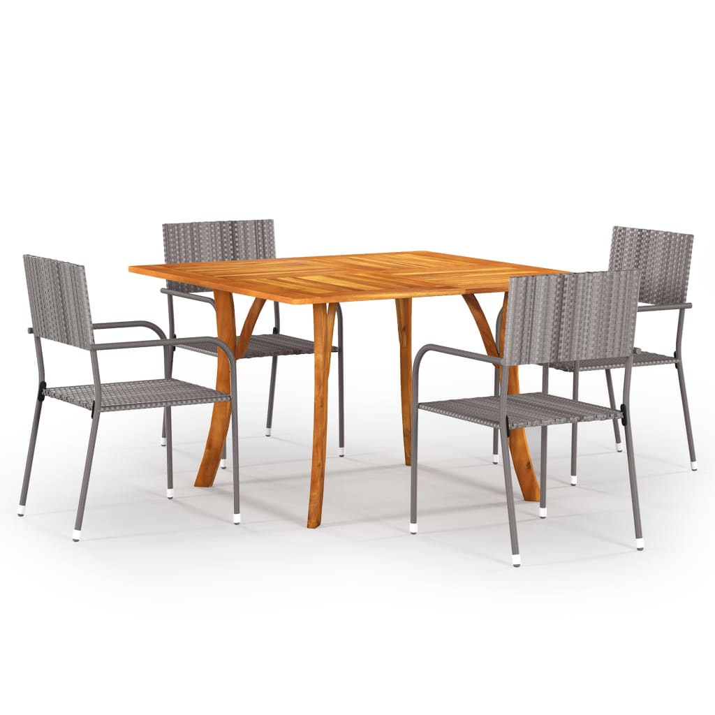 vidaXL Salon de jardin à dîner 5 pcs anthracite