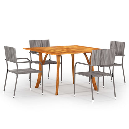 vidaXL Salon de jardin à dîner 5 pcs anthracite