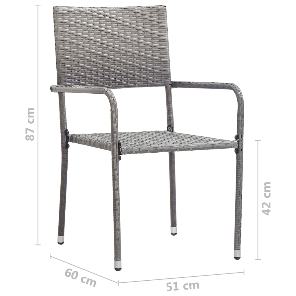 vidaXL Salon de jardin à dîner 5 pcs anthracite