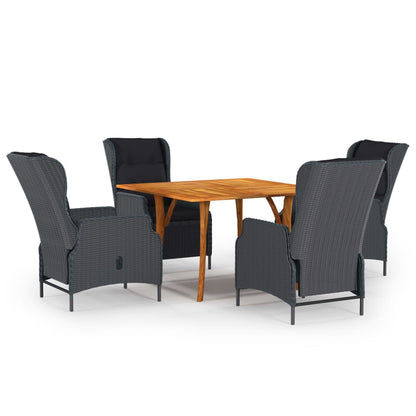 vidaXL Ensemble repas de jardin 5 pcs Gris foncé