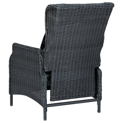 vidaXL Ensemble repas de jardin 5 pcs Gris foncé