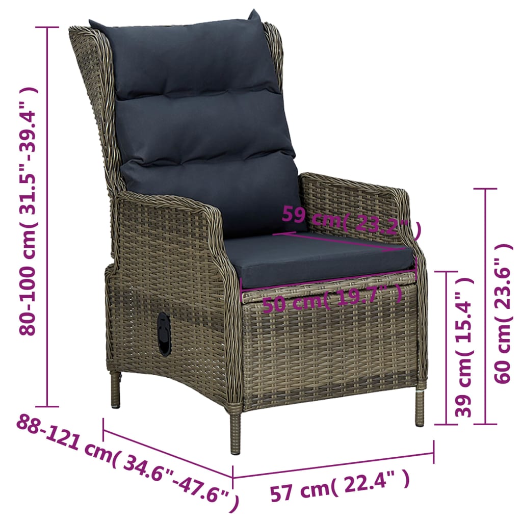 vidaXL Ensemble de salle à manger de jardin 5 pcs marron