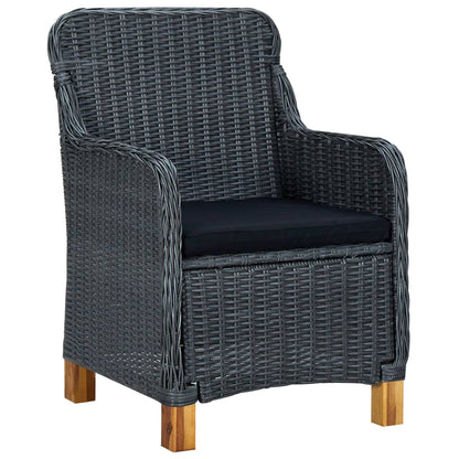 vidaXL Ensemble repas de jardin 5 pcs Gris foncé