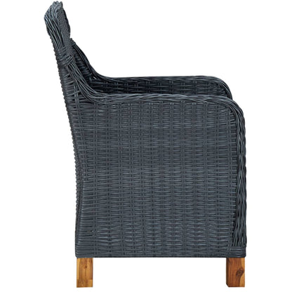 vidaXL Ensemble repas de jardin 5 pcs Gris foncé