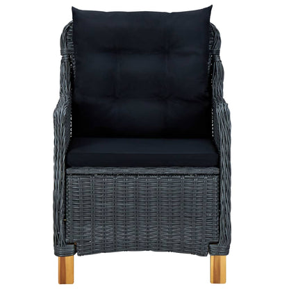 vidaXL Ensemble repas de jardin 5 pcs Gris foncé