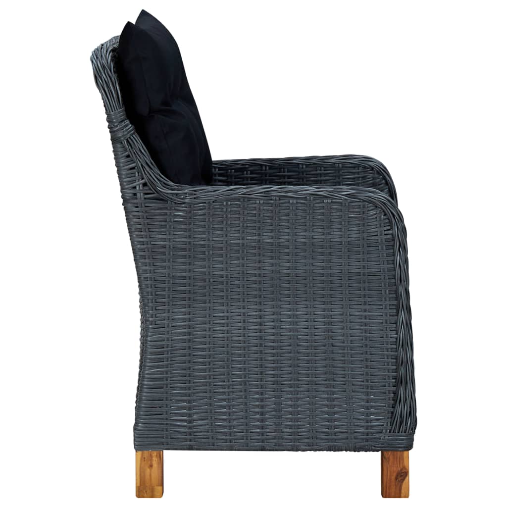 vidaXL Ensemble repas de jardin 5 pcs Gris foncé