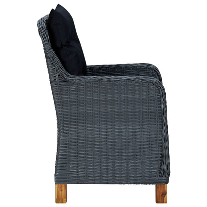 vidaXL Ensemble repas de jardin 5 pcs Gris foncé