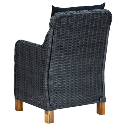 vidaXL Ensemble repas de jardin 5 pcs Gris foncé