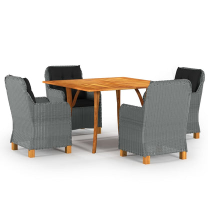 vidaXL Ensemble repas de jardin 5 pcs Gris clair