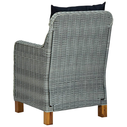 vidaXL Ensemble repas de jardin 5 pcs Gris clair