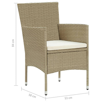 vidaXL 5-tlg. Garten-Essgruppe Beige