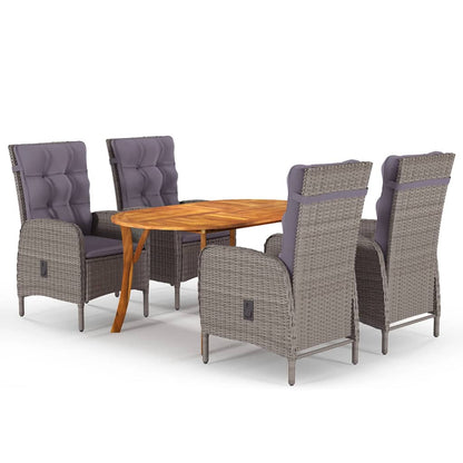 vidaXL Salle à manger de jardin 5 pcs Gris