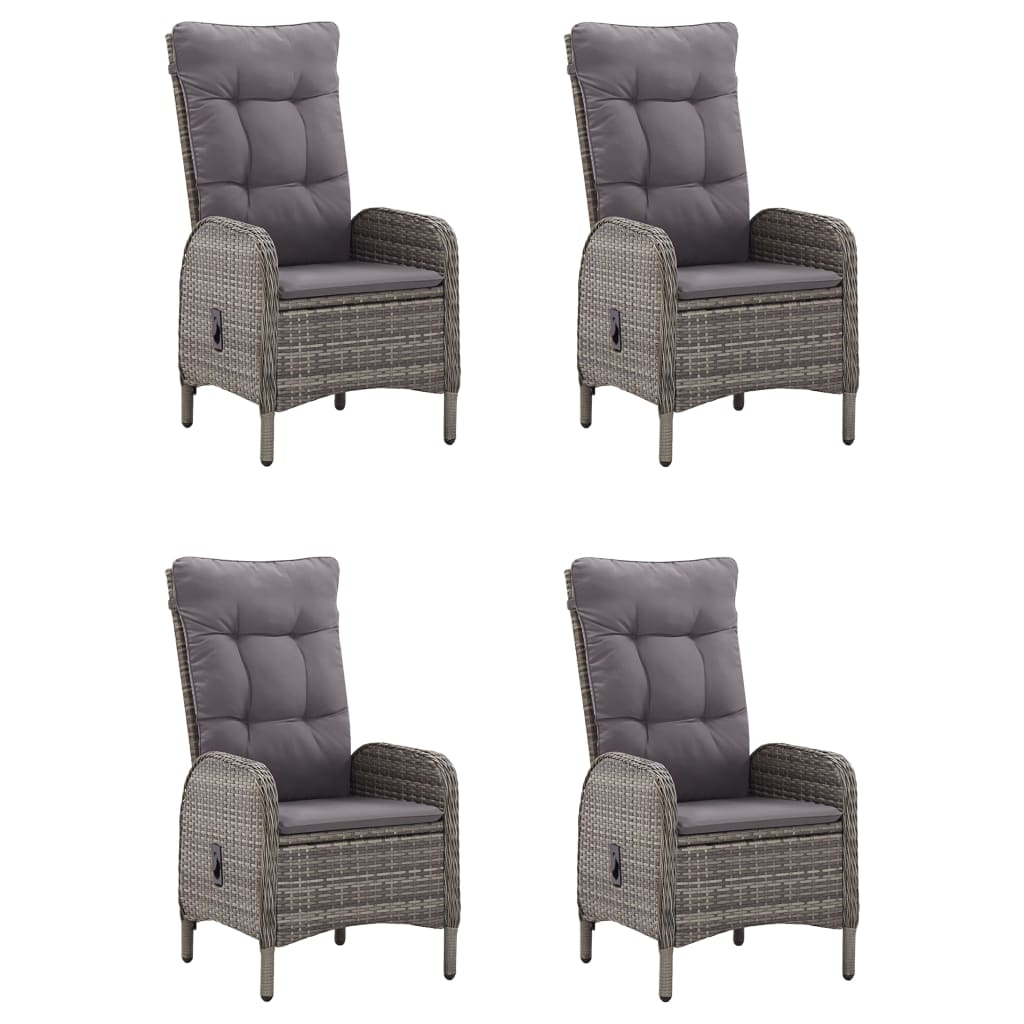 vidaXL Salle à manger de jardin 5 pcs Gris