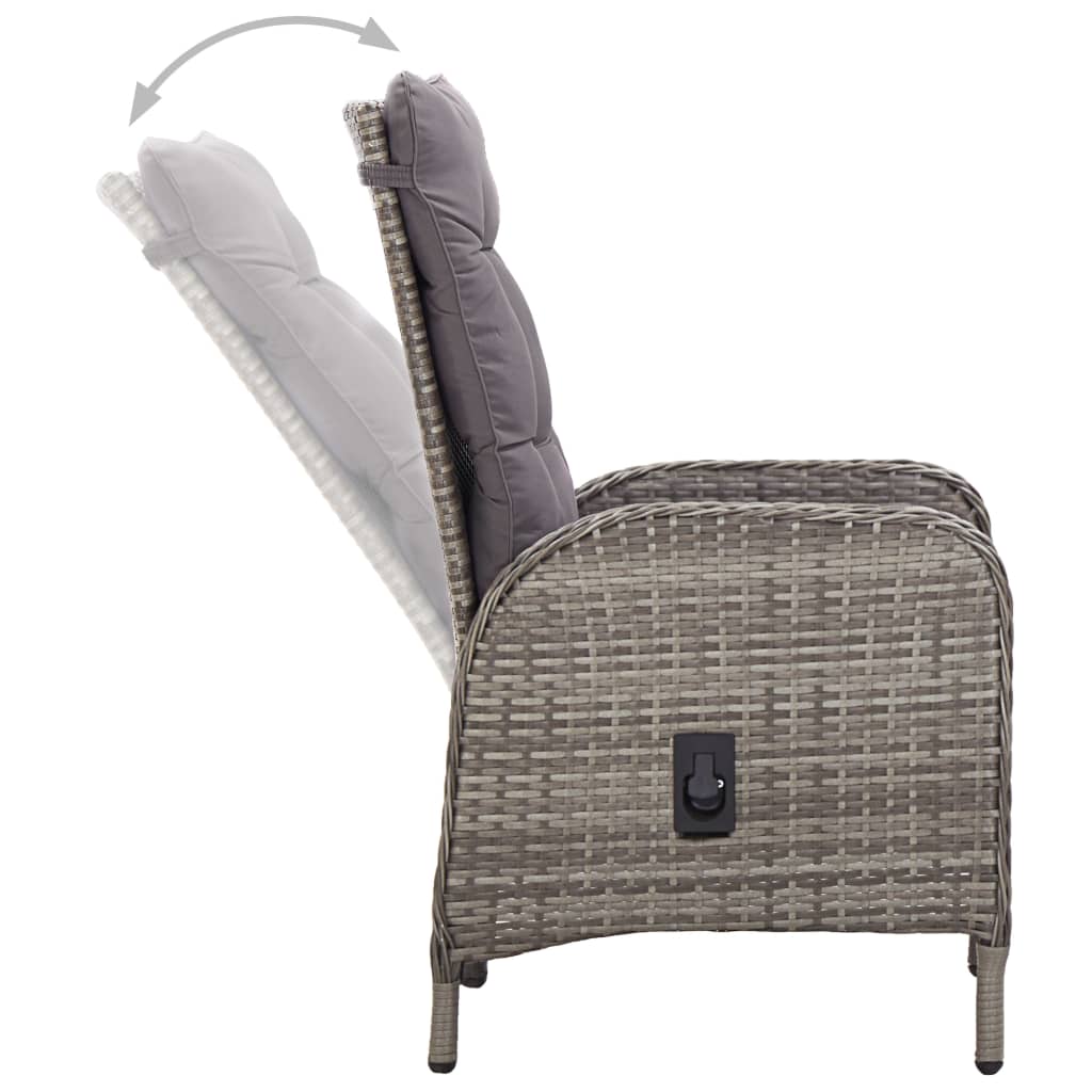 vidaXL Salle à manger de jardin 5 pcs Gris