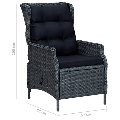 vidaXL Ensemble repas de jardin 5 pcs Gris foncé