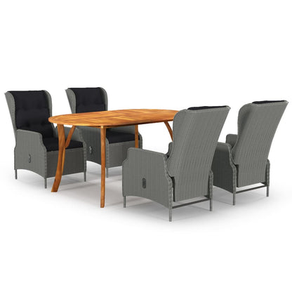 vidaXL Ensemble repas de jardin 5 pcs Gris clair
