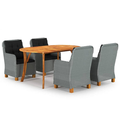 vidaXL Ensemble repas de jardin 5 pcs Gris clair