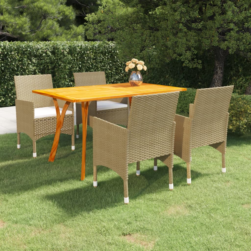vidaXL 5-tlg. Garten-Essgruppe Beige