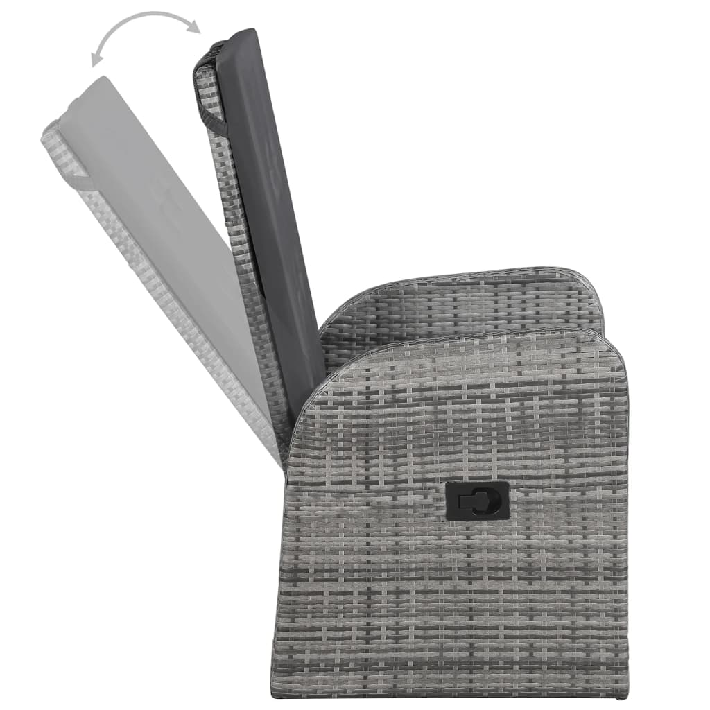 vidaXL Salle à manger de jardin 5 pcs Gris