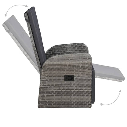 vidaXL Salle à manger de jardin 5 pcs Gris