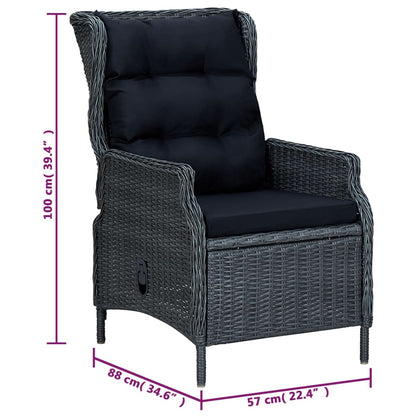 vidaXL Ensemble repas de jardin 5 pcs Gris foncé