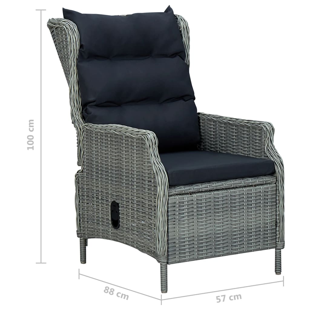 vidaXL Ensemble repas de jardin 5 pcs Gris clair