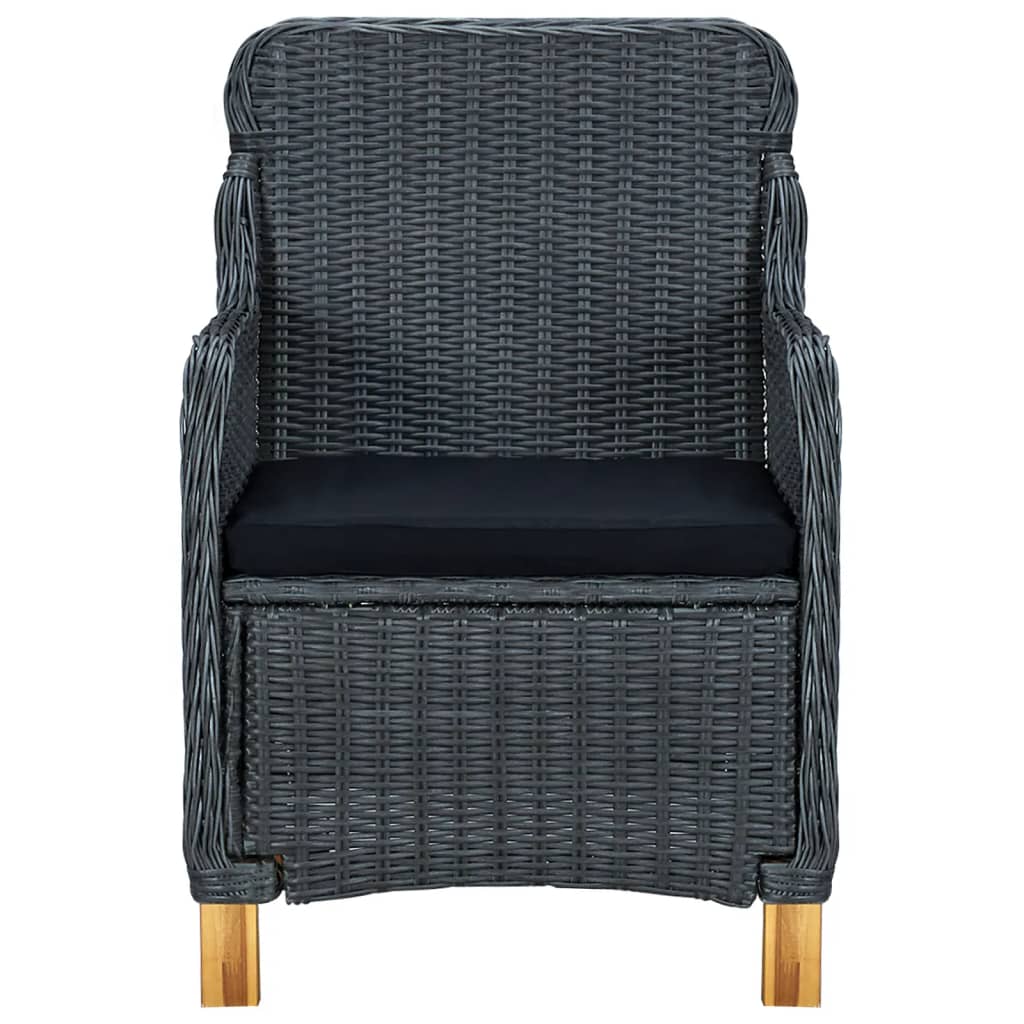 vidaXL Ensemble repas de jardin 5 pcs Gris foncé