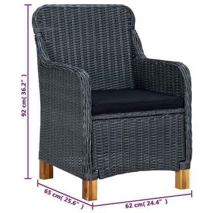 vidaXL Ensemble repas de jardin 5 pcs Gris foncé