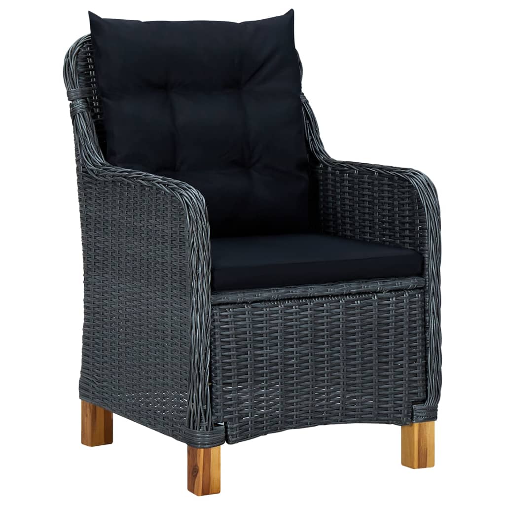 vidaXL Ensemble repas de jardin 5 pcs Gris foncé